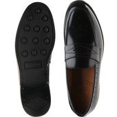 Wildsmith Model 110 mens two-tone rubber-soled loafers in black polished