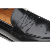 Wildsmith Model 110 mens two-tone rubber-soled loafers in black polished