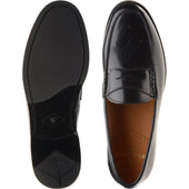 Wildsmith Model 111 mens rubber-soled loafers in black polished