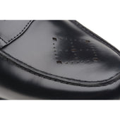 Wildsmith Model 111 mens rubber-soled loafers in black polished