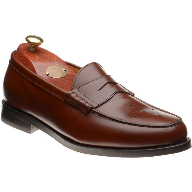 Wildsmith Model 111 mens rubber-soled loafers in cognac polished