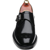 Wildsmith Model 120 mens rubber-soled monk shoes in black polished