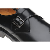 Wildsmith Model 120 mens rubber-soled monk shoes in black polished