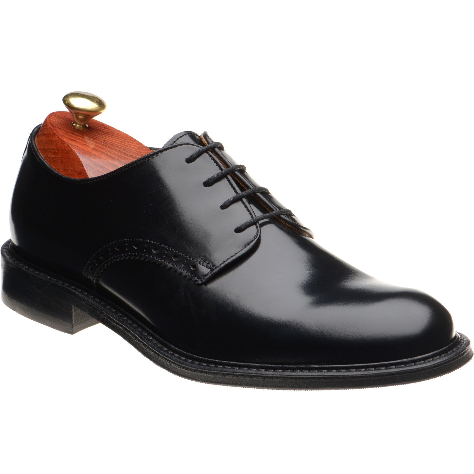 Wildsmith Model 26 mens rubber-soled Derby shoes in black polished