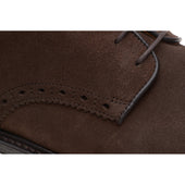 Wildsmith Model 26 mens rubber-soled Derby shoes in dark brown suede