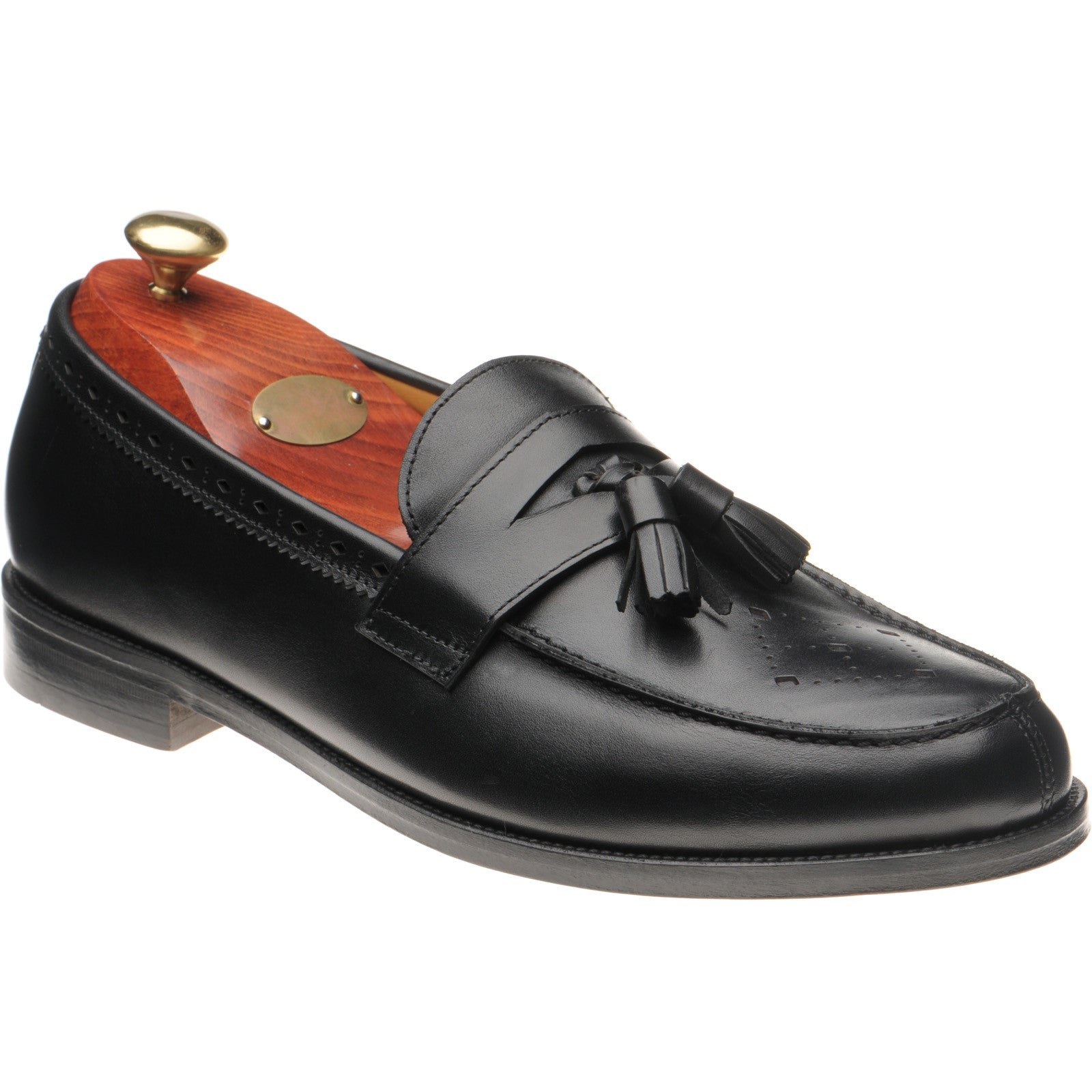 Wildsmith Model 27 mens tasselled loafers in black calf