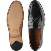 Wildsmith Model 27 mens tasselled loafers in burgundy polished