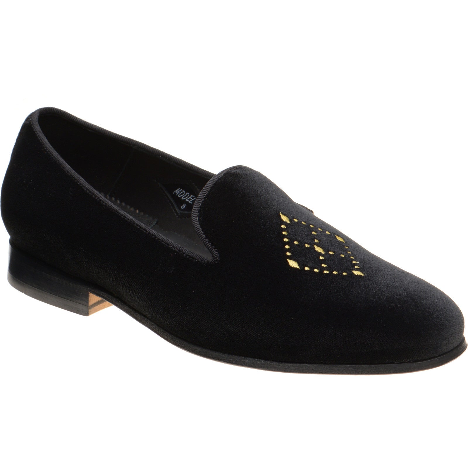 Wildsmith Model 2 mens house shoes in black velvet