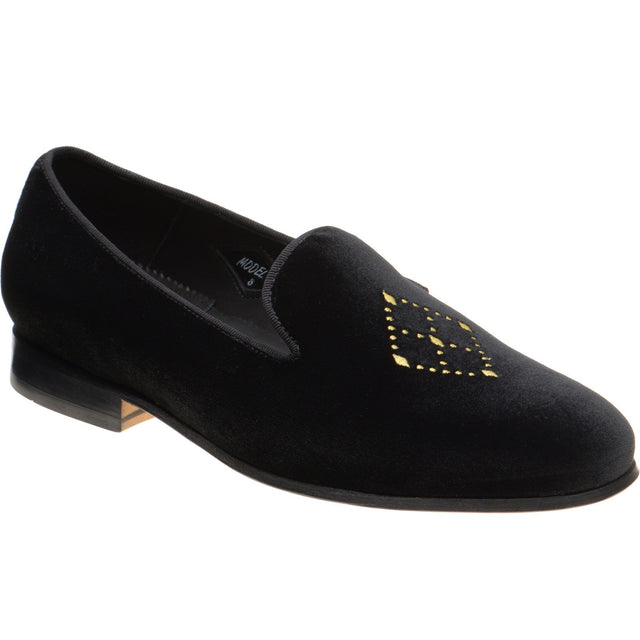 Wildsmith Model 2 mens house shoes in black velvet
