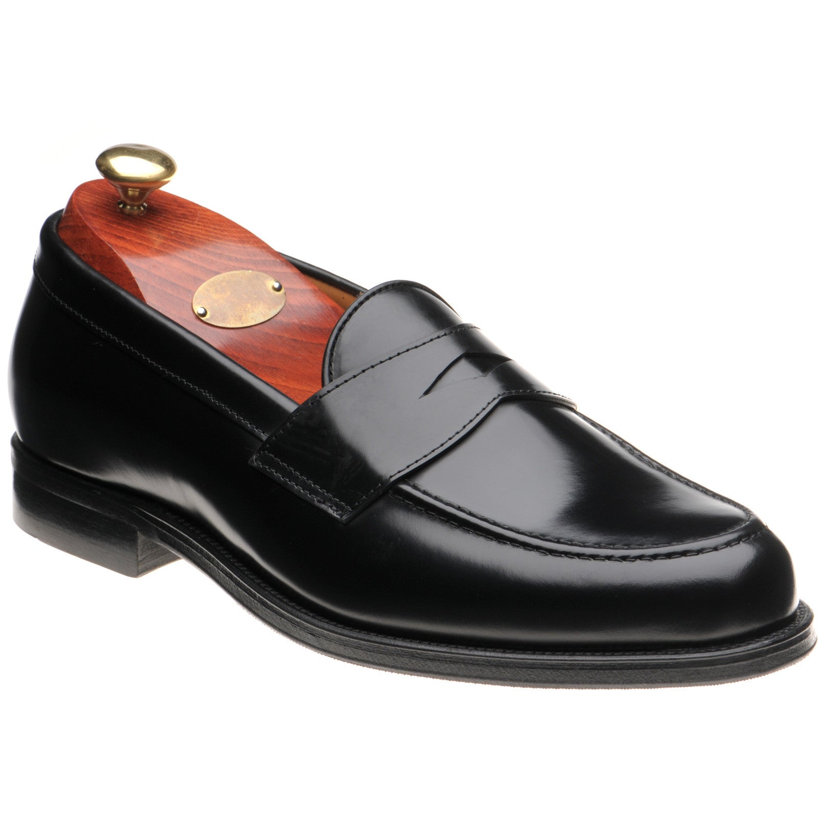 Wildsmith Model 31 mens rubber-soled loafers in black polished