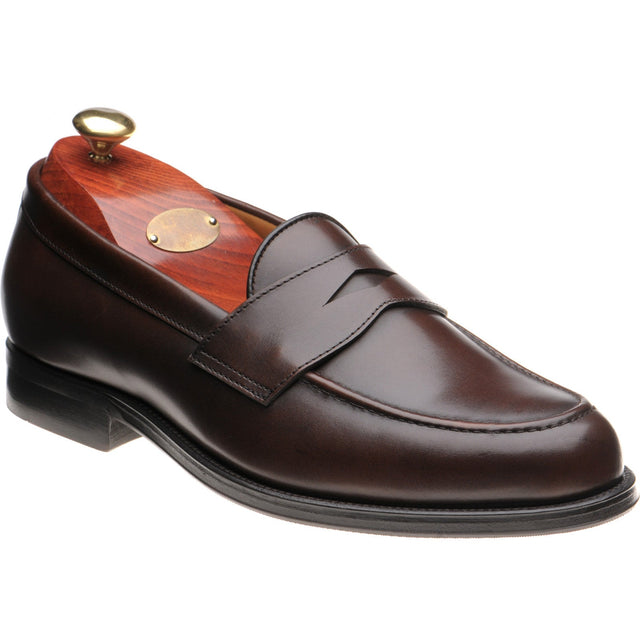 Wildsmith Model 31 mens rubber-soled loafers in dark brown calf