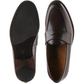 Wildsmith Model 31 mens rubber-soled loafers in dark brown calf