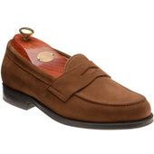 Wildsmith Model 31 mens rubber-soled loafers in tobacco suede