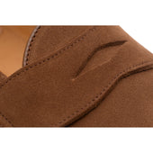 Wildsmith Model 31 mens rubber-soled loafers in tobacco suede