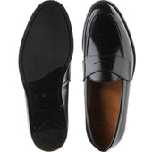 Wildsmith Model 31 Rubber mens rubber-soled loafers in black polished (second)