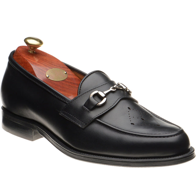 Wildsmith Model 51 mens rubber-soled loafers in black calf