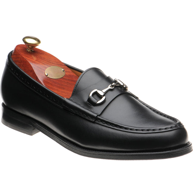 Wildsmith Model 53 mens rubber-soled loafers in black calf