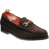 Wildsmith Model 53 mens rubber-soled loafers in dark brown suede
