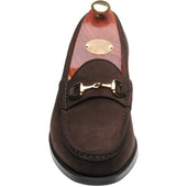 Wildsmith Model 53 mens rubber-soled loafers in dark brown suede