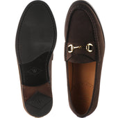 Wildsmith Model 53 mens rubber-soled loafers in dark brown suede