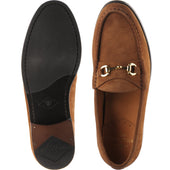 Wildsmith Model 53 mens rubber-soled loafers in tan suede