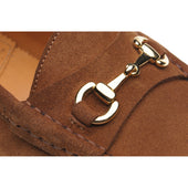 Wildsmith Model 53 mens rubber-soled loafers in tan suede