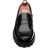 Wildsmith Model 55 mens rubber-soled loafers in black polished