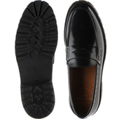 Wildsmith Model 55 mens rubber-soled loafers in black polished
