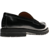Wildsmith Model 55 mens rubber-soled loafers in black polished