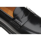 Wildsmith Model 55 mens rubber-soled loafers in black polished