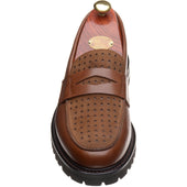 Wildsmith Model 55D mens two-tone rubber-soled loafers in cognac calf