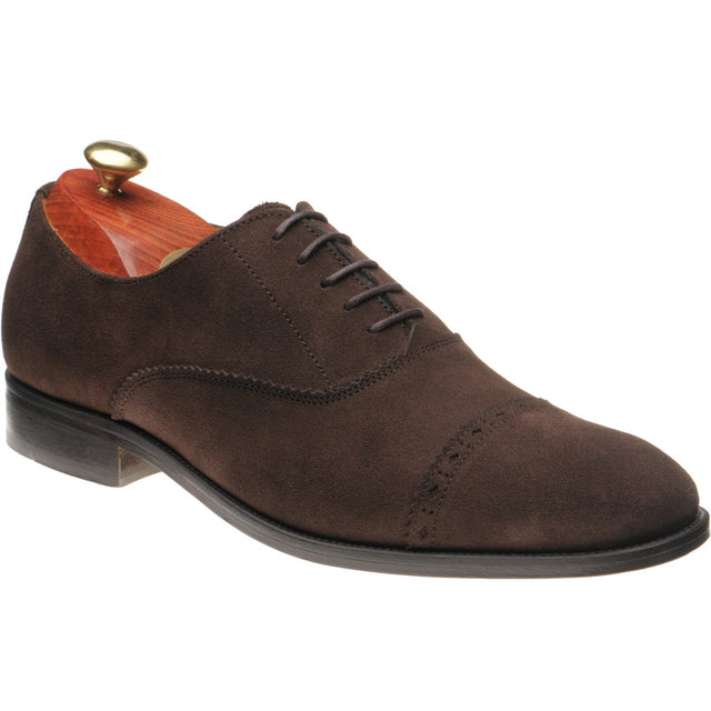 Wildsmith Model 65 mens semi-brogues in dark brown suede (second)