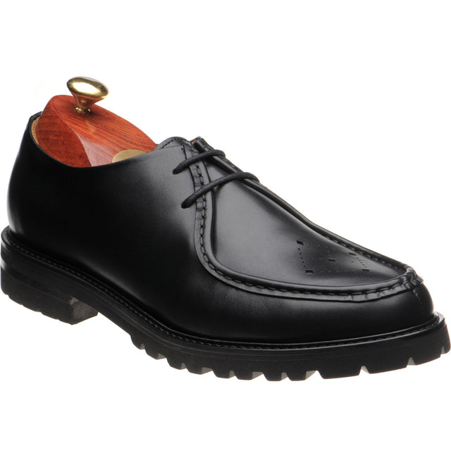 Wildsmith Model 68 mens rubber-soled Derby shoes in black calf