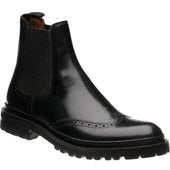 Wildsmith Model 78 mens rubber-soled brogue boots in black polished