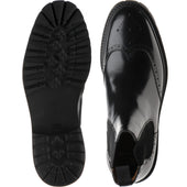 Wildsmith Model 78 mens rubber-soled brogue boots in black polished