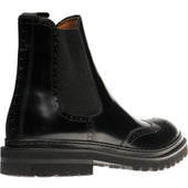 Wildsmith Model 78 mens rubber-soled brogue boots in black polished