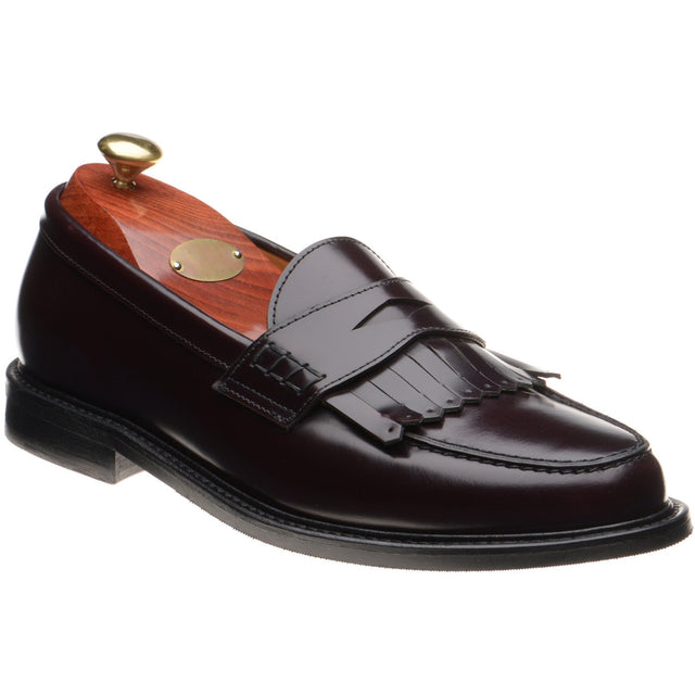 Wildsmith Model 808 mens rubber-soled loafers in burgundy polished