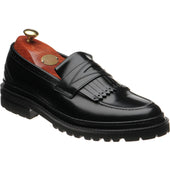 Wildsmith Model 80 mens rubber-soled loafers in black polished