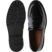 Wildsmith Model 80 mens rubber-soled loafers in black polished