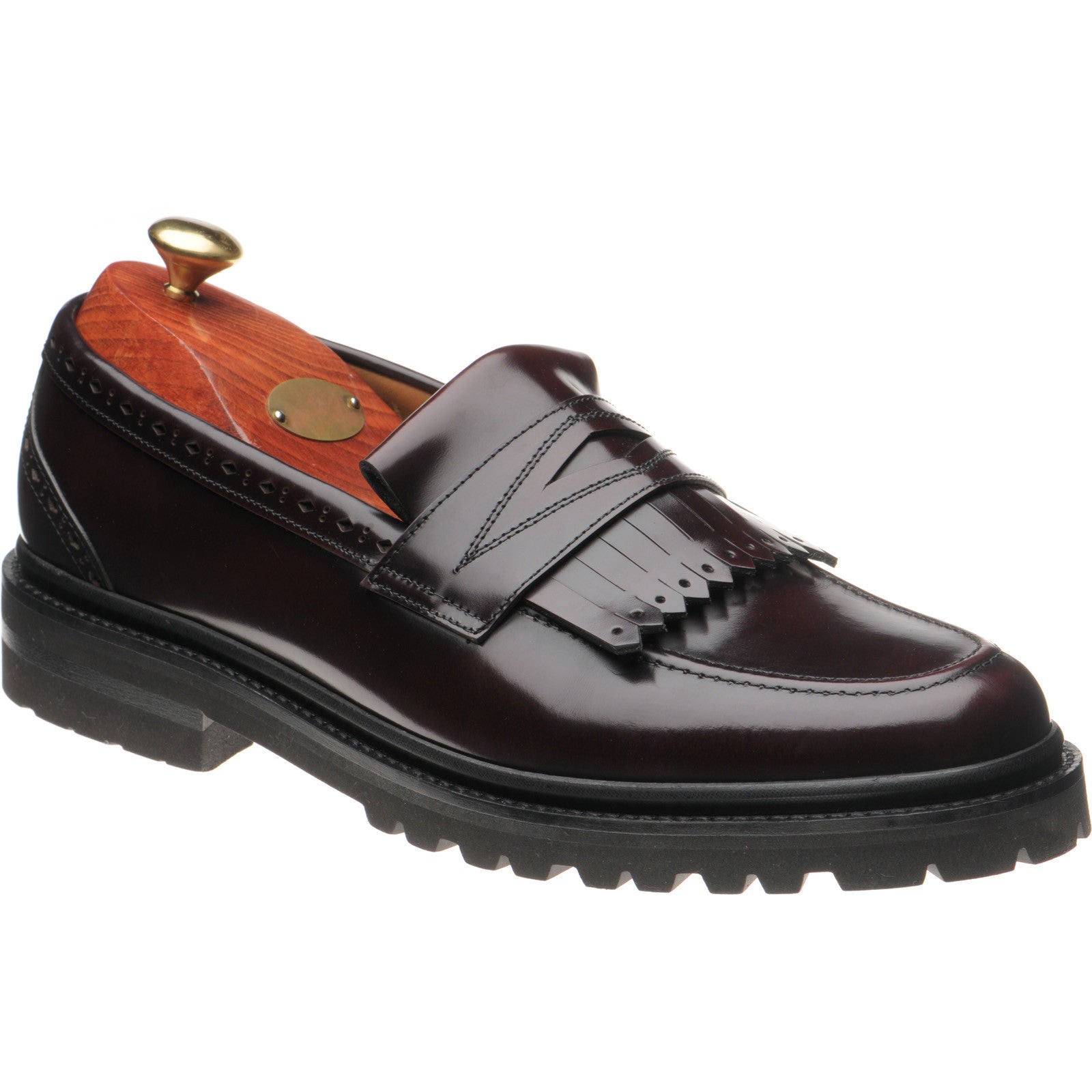 Wildsmith Model 80 mens rubber-soled loafers in burgundy polished