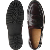 Wildsmith Model 80 mens rubber-soled loafers in burgundy polished