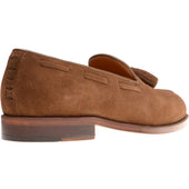 Wildsmith Model 82 mens tasselled loafers in dark tan suede