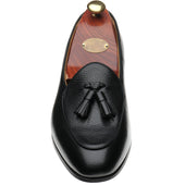 Wildsmith Model 88 mens tasselled loafers in black grain