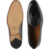 Wildsmith Model 88 mens tasselled loafers in black grain
