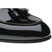 Wildsmith Model 88 mens tasselled loafers in black patent