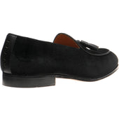 Wildsmith Model 88 mens tasselled loafers in black velvet