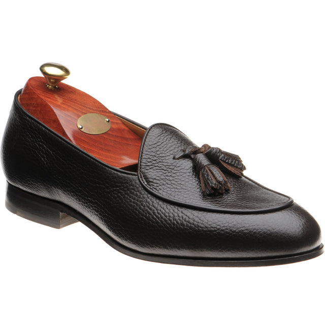 Wildsmith Model 88 mens tasselled loafers in brown grain