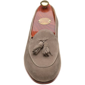 Wildsmith Model 88 mens tasselled loafers in taupe suede