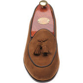Wildsmith Model 88 mens tasselled loafers in tobacco suede