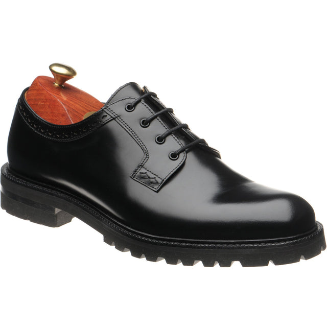 Wildsmith Model 91 mens rubber-soled Derby shoes in black polished (second)